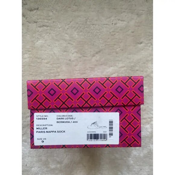 NEW  TORY BURCH Made In Brazil Miller Soft Leather Sandals Dark Lotus 1467mn - Picture 7 of 10